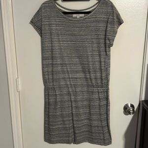 Loft striped black white gray dress. 100% cotton